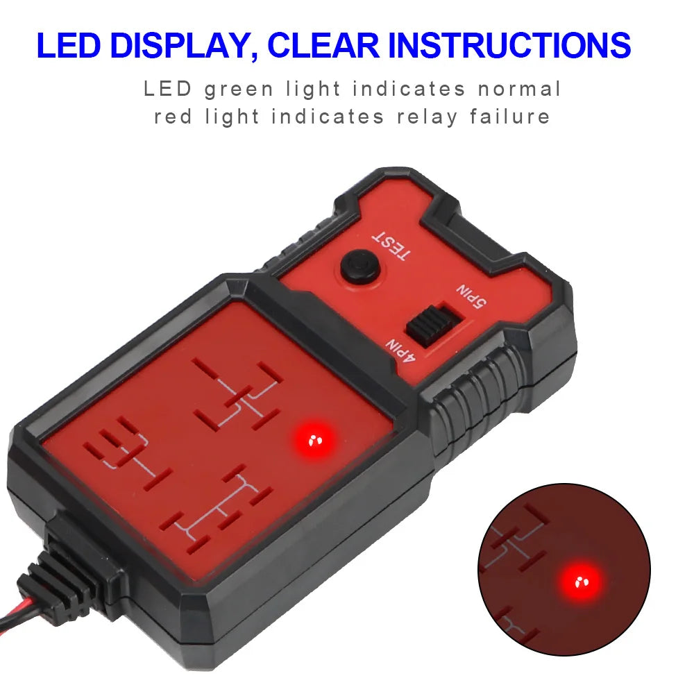 LED Indicator Light Car Battery Checker Automotive Electronic Relay Tester Car Relay Test Automotive Accessories Universal 12V